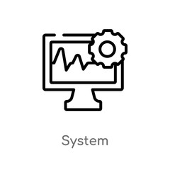 outline system vector icon. isolated black simple line element illustration from social media concept. editable vector stroke system icon on white background
