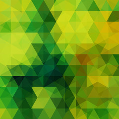Abstract green mosaic background. Triangle geometric background. Design elements. Vector illustration.