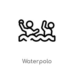 outline waterpolo vector icon. isolated black simple line element illustration from sports concept. editable vector stroke waterpolo icon on white background