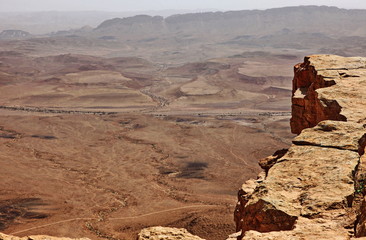 Machtesh Ramon - erosion crater in the Negev desert, the most picturesque natural landmark of Israel..  Unearthly landscapes, geological phenomena, absolute silence. © Leon