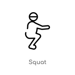 Fototapeta na wymiar outline squat vector icon. isolated black simple line element illustration from sports concept. editable vector stroke squat icon on white background