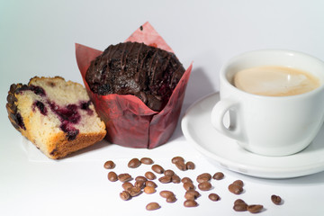 cup of coffee and cake