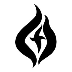 flame of fire with the cross, Christian symbolism
