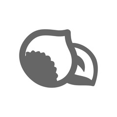 Hazelnut, Nut outline icon. Fruit Nut sign