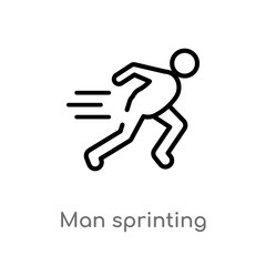 outline man sprinting vector icon. isolated black simple line element illustration from sports concept. editable vector stroke man sprinting icon on white background