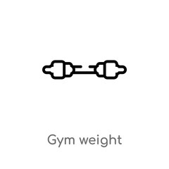 outline gym weight vector icon. isolated black simple line element illustration from sports concept. editable vector stroke gym weight icon on white background