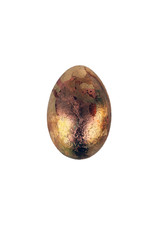 Gold Easter egg isolated on white background