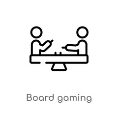outline board gaming vector icon. isolated black simple line element illustration from sports concept. editable vector stroke board gaming icon on white background