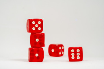 red dice on white background isolated