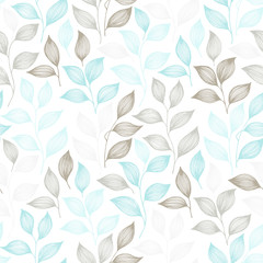 Wrapping tea leaves pattern seamless vector illustration.