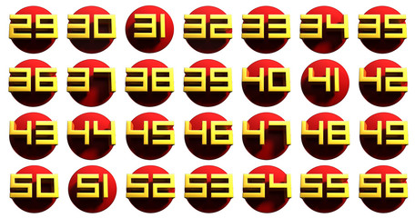 29-56 3D rendering, small size, 6 cm, resolution 300 ppi.on white background with Clipping Path.