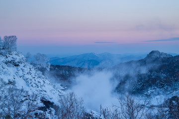 Rime on trees and a hachimantai