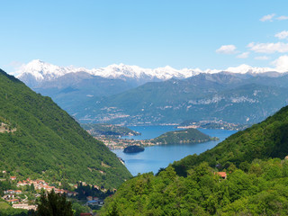 Naklejka na ściany i meble View of Lake Como and Comacina Island