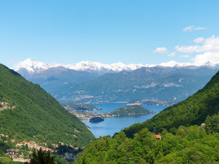 Fototapeta na wymiar View of Lake Como and Comacina Island