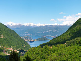 Fototapeta na wymiar View of Lake Como and Comacina Island
