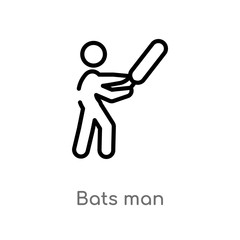 Obraz premium outline bats man vector icon. isolated black simple line element illustration from sports concept. editable vector stroke bats man icon on white background