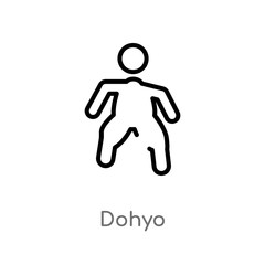 outline dohyo vector icon. isolated black simple line element illustration from sports and competition concept. editable vector stroke dohyo icon on white background