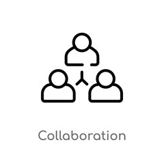 outline collaboration vector icon. isolated black simple line element illustration from strategy concept. editable vector stroke collaboration icon on white background