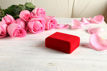 Lots of roses and a gift