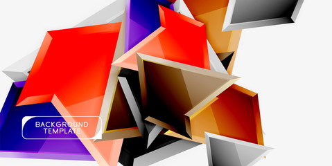 Triangular low poly background design, multicolored triangles. Vector