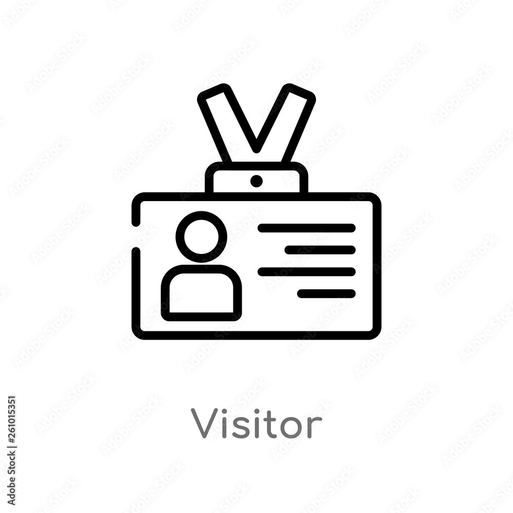 Wall mural outline visitor vector icon. isolated black simple line element illustration from strategy concept. 
