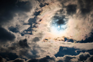 Fototapeta na wymiar Sky with clouds and sun