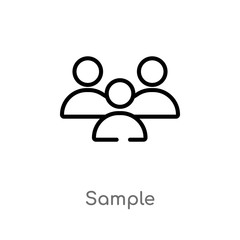 outline sample vector icon. isolated black simple line element illustration from strategy concept. editable vector stroke sample icon on white background