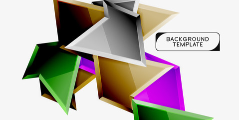 Triangular low poly background design, multicolored triangles. Vector