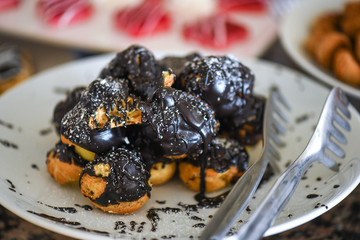 Catering buffet table with a delicious food