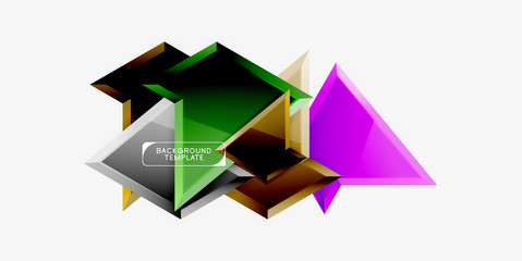 Triangular low poly background design, multicolored triangles. Vector