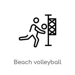 outline beach volleyball vector icon. isolated black simple line element illustration from summer concept. editable vector stroke beach volleyball icon on white background