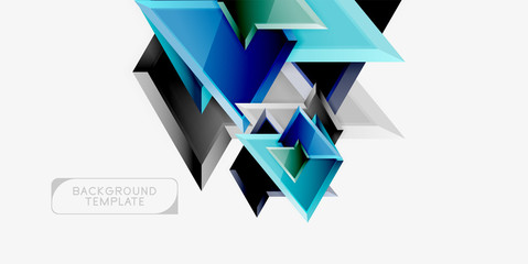 Minimal geometrical triangles with 3d effect abstract background template