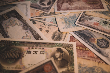 Fototapeta na wymiar 日本貨幣の旧札