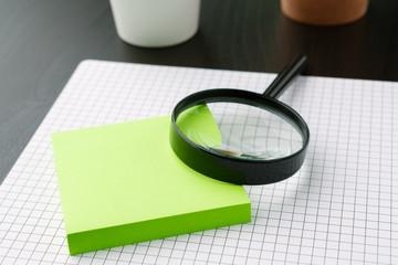 Flat lay, top view office table desk frame. office accessories i