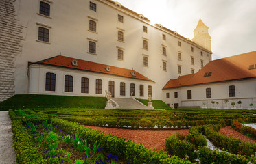 Fototapeta na wymiar Bratislava castle, garden view