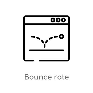 outline bounce rate vector icon. isolated black simple line element illustration from technology concept. editable vector stroke bounce rate icon on white background