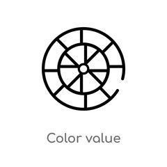 outline color value vector icon. isolated black simple line element illustration from technology concept. editable vector stroke color value icon on white background