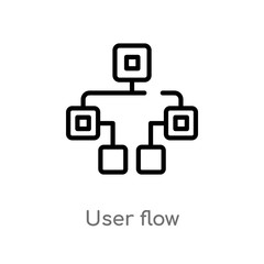 outline user flow vector icon. isolated black simple line element illustration from technology concept. editable vector stroke user flow icon on white background