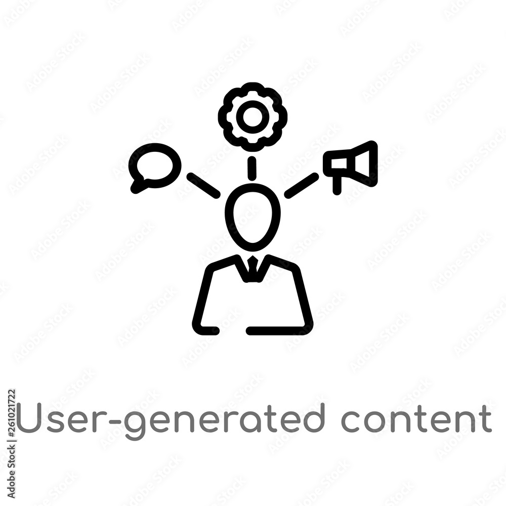 Poster outline user-generated content vector icon. isolated black simple line element illustration from tec