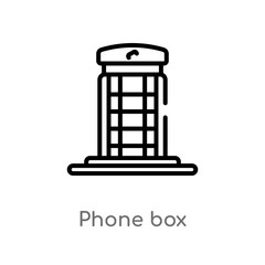 Obraz premium outline phone box vector icon. isolated black simple line element illustration from technology concept. editable vector stroke phone box icon on white background
