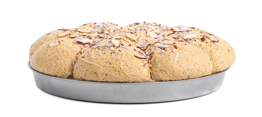 Sunflower halva isolated on white background