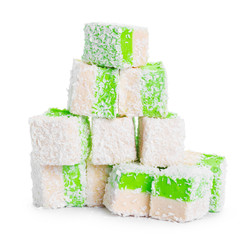 Tasty Turkish delight isolated on white