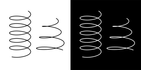 Coil spring cable icons coil spring symbol on white background vector illustration