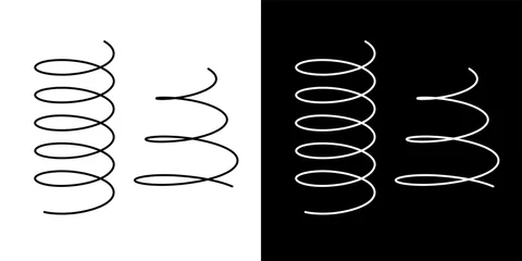 Foto op Canvas Coil spring cable icons coil spring symbol on white background vector illustration © NATTIYAPP