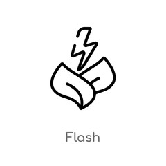 outline flash vector icon. isolated black simple line element illustration from technology concept. editable vector stroke flash icon on white background