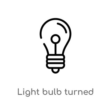 outline light bulb turned off vector icon. isolated black simple line element illustration from technology concept. editable vector stroke light bulb turned off icon on white background