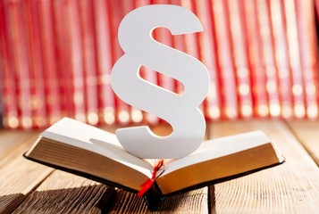 Wooden paragraph symbol of law