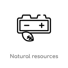 outline natural resources vector icon. isolated black simple line element illustration from technology concept. editable vector stroke natural resources icon on white background