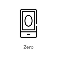 outline zero vector icon. isolated black simple line element illustration from technology concept. editable vector stroke zero icon on white background