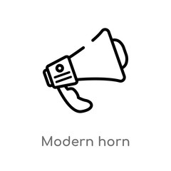 outline modern horn vector icon. isolated black simple line element illustration from technology concept. editable vector stroke modern horn icon on white background